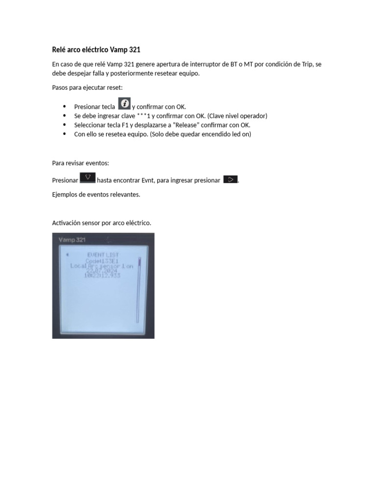 Procedimiento Reset Vamp 321 | PDF