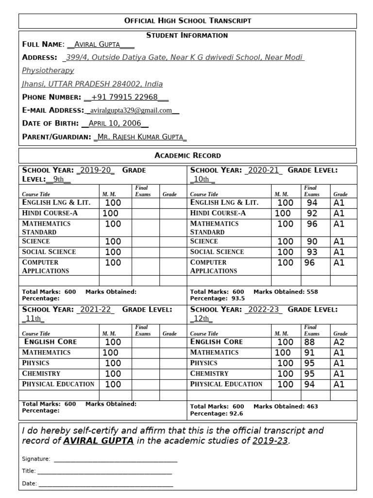 AVIRAL Transcript | PDF