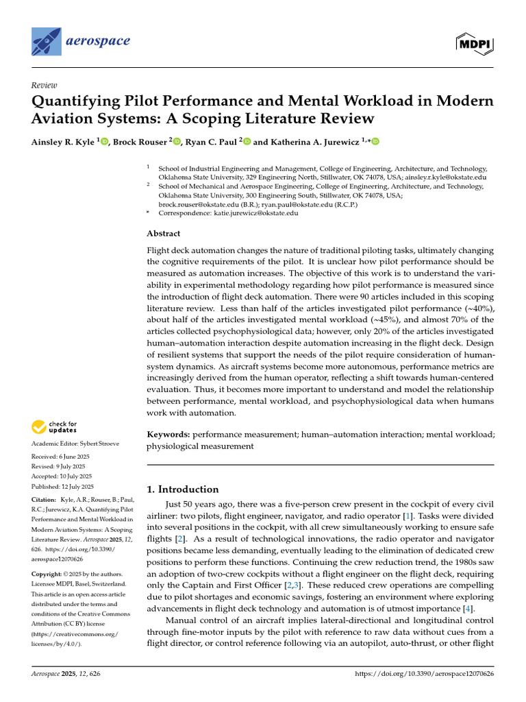 Pilot Performance in Automated Aviation | PDF | Situation Awareness ...