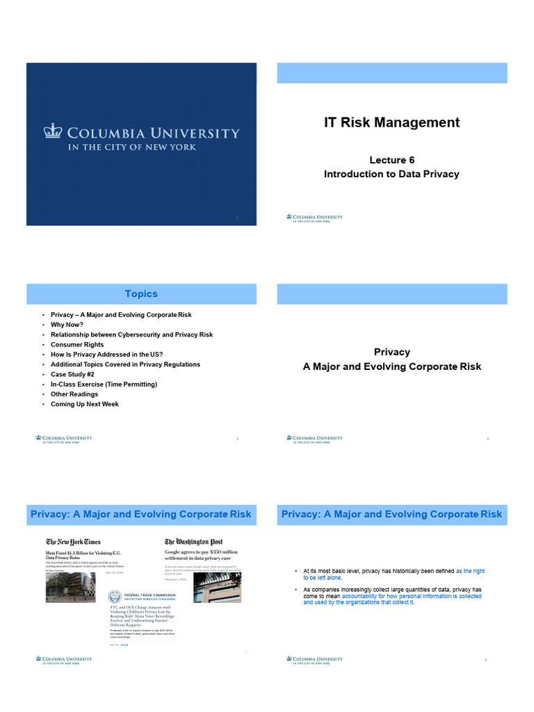 Data Privacy as Corporate Risk Management | PDF | Privacy | Computer ...