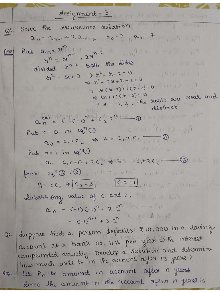 Math Assignment 3 | PDF