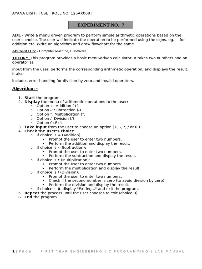 EXP 7 Ayana Bisht 125AX007 | PDF