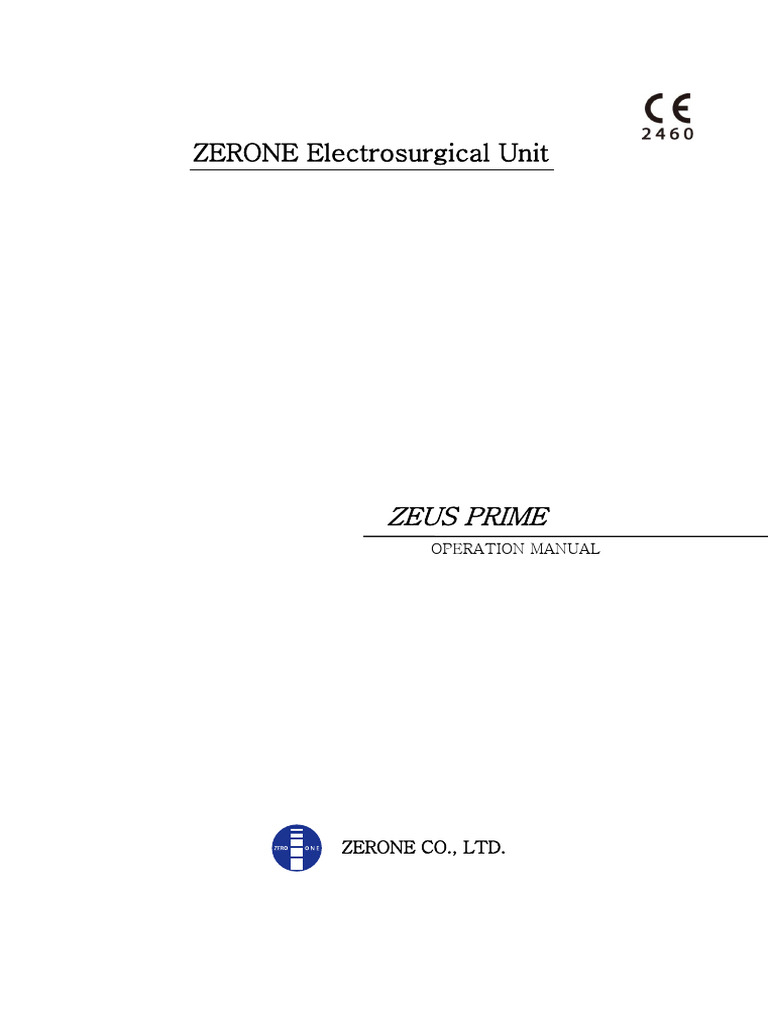 ZEUS PRIME Electrosurgical Manual | PDF | Electricity