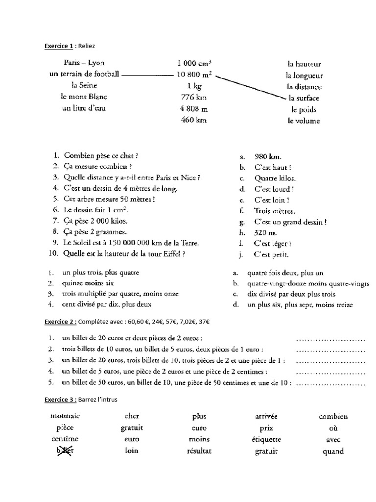 Exercices de mathématiques variés | PDF