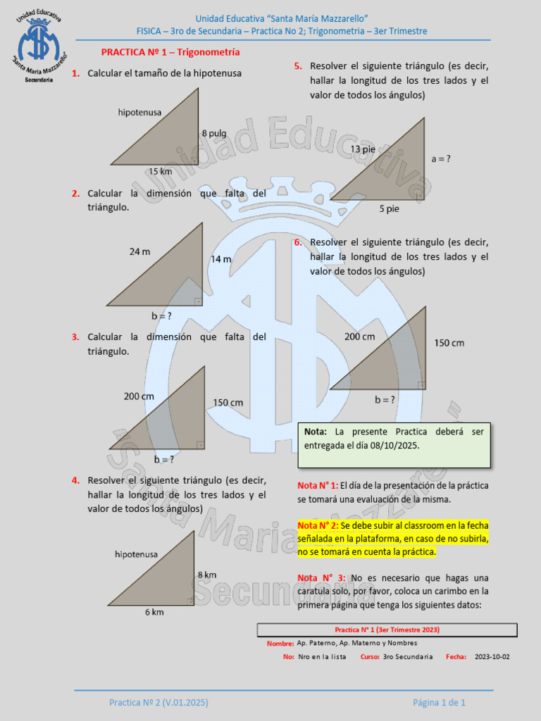 Practica No 2 (3ro SEC) - 3er T | PDF