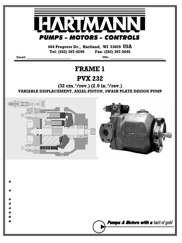 Hartmann Pumps PVX Specifications Model 232 Frame 1 | PDF | Horsepower ...