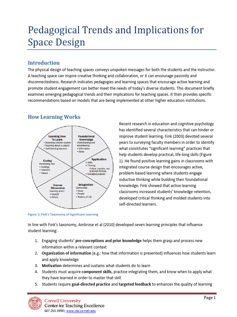 Pedagogical Trends in Space Design | PDF | Learning | Pedagogy