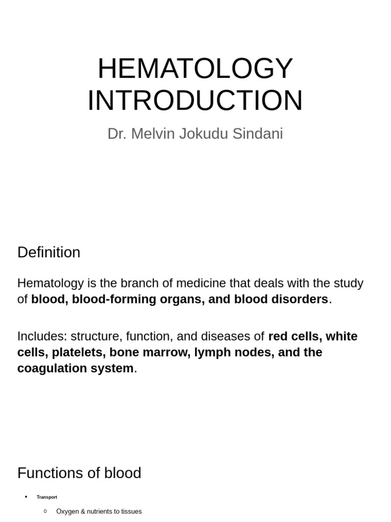 Overview of Hematology and Blood Disorders | PDF | Blood Cell | White ...