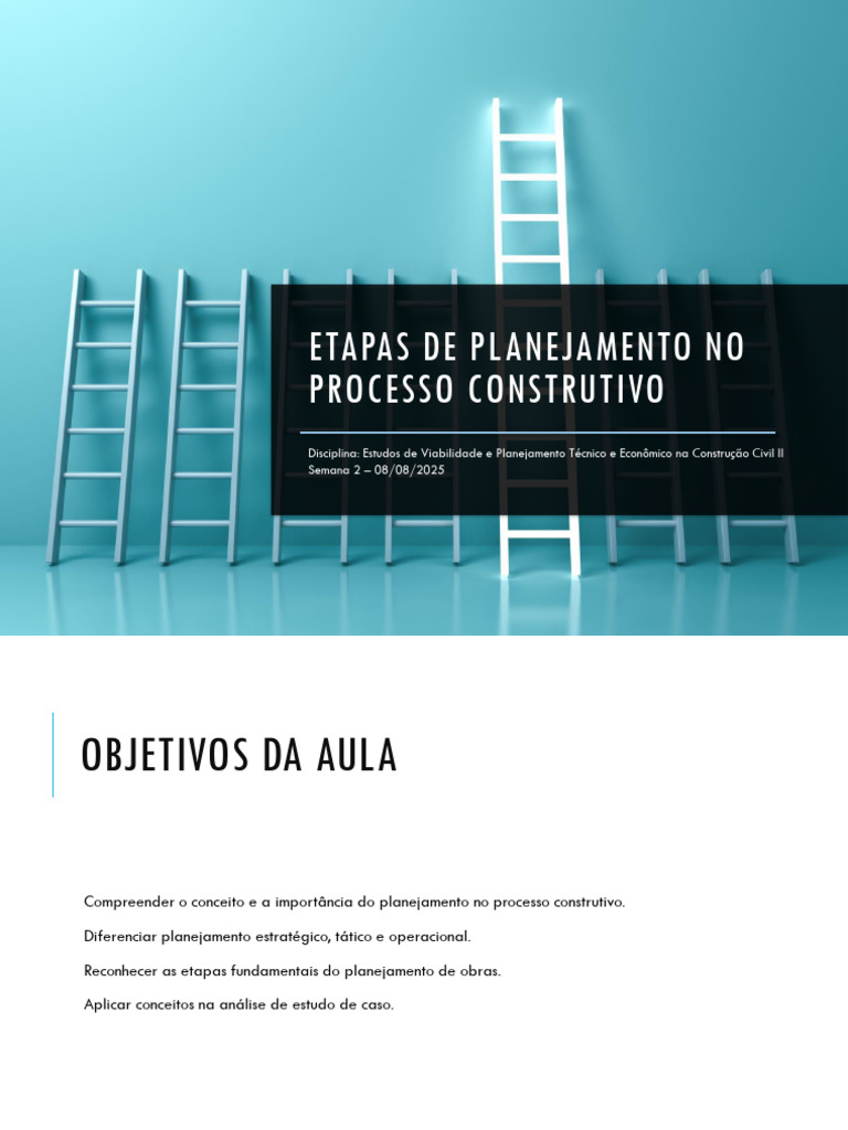Etapas do Planejamento na Construção | PDF | Planejamento ...
