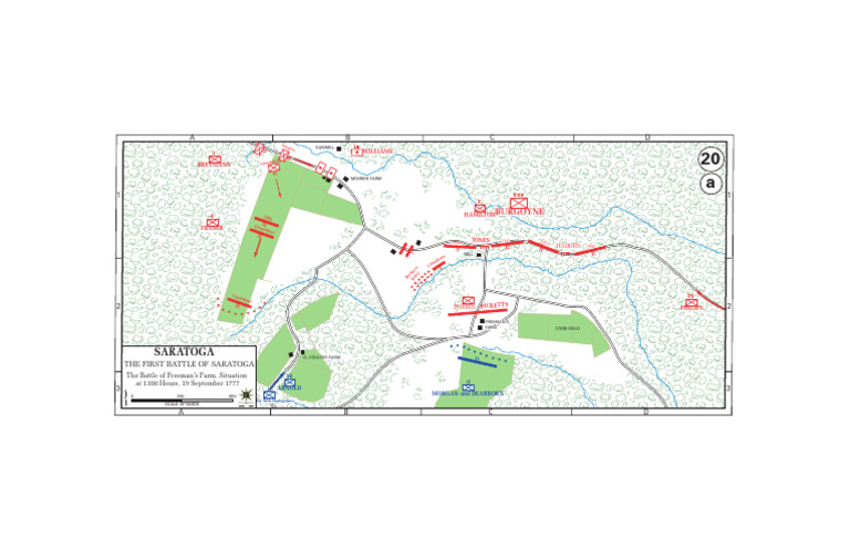 The Battle of Freeman's Farm, 19 September 1777, Situation at 1300 ...
