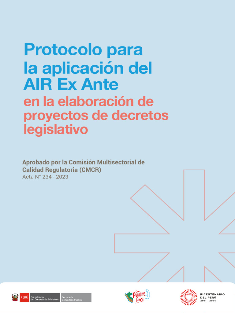 Protocolo AIR Ex Ante para Decretos Legislativos | PDF | Regulación ...