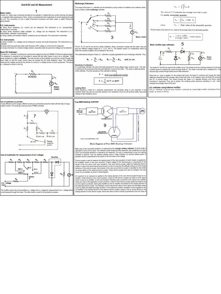 Unit-II DC and AC Measurement | PDF