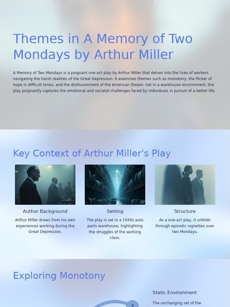 Themes in A Memory of Two Mondays | PDF