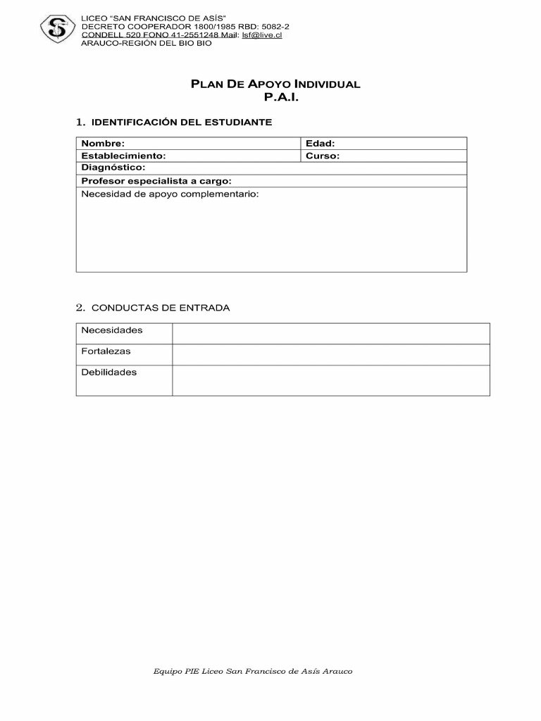 Ejemplo PAI Chile | PDF