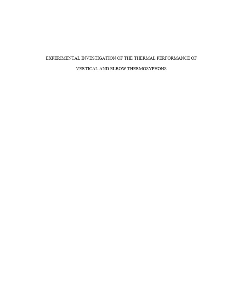 Experimental Investigation of The Thermal Performance - Masc | PDF ...