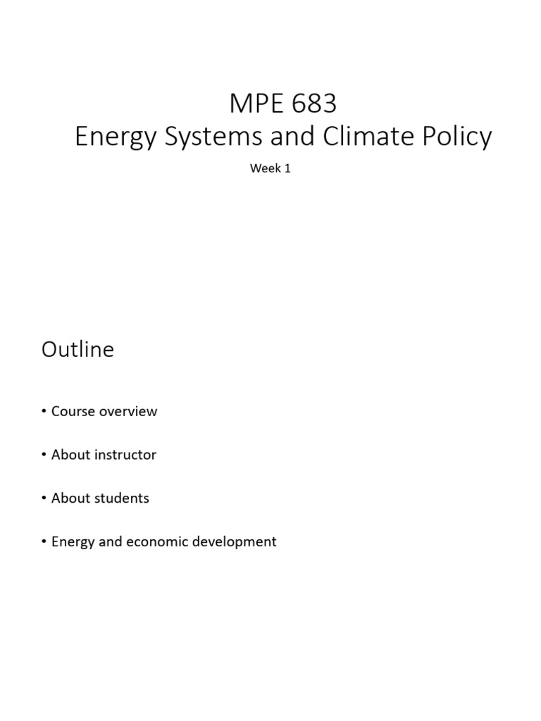 Energy Systems & Climate Policy Course | PDF | Energy Development | Memory