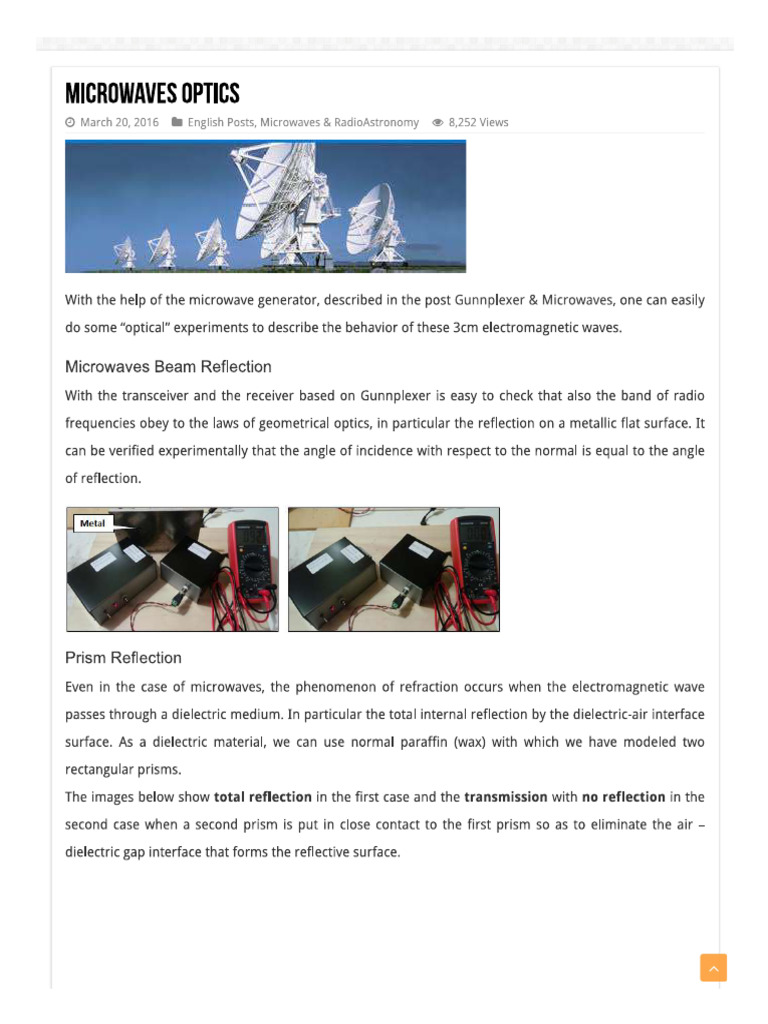 Microwave Experiments Pdf