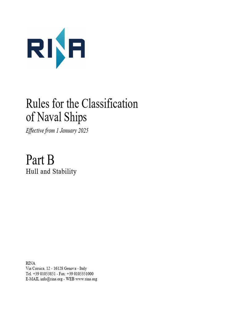 RINA Naval Ship Classification Rules | PDF | Rudder | Welding