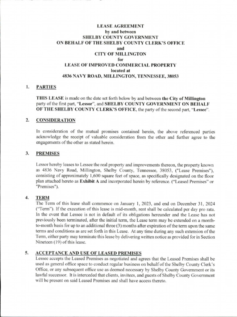 Resolution Exhibit A-Lease PDF | PDF