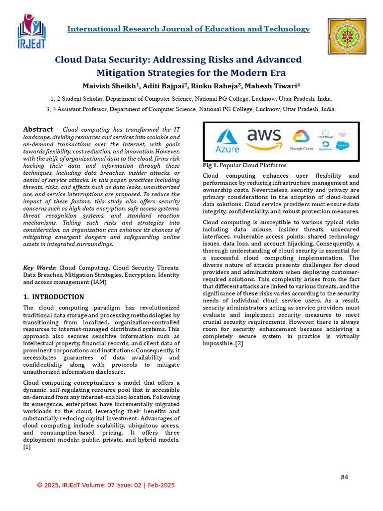 Cloud Data Security: Risks & Strategies | PDF | Computer Security ...