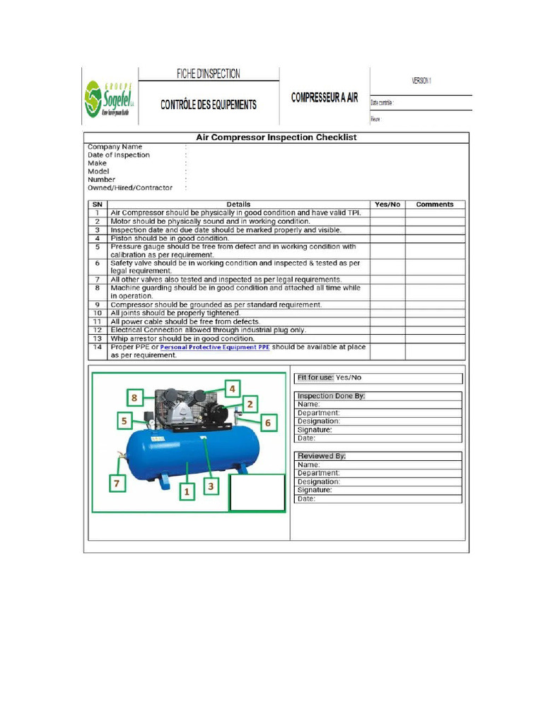 Inspection Air Compressor | PDF