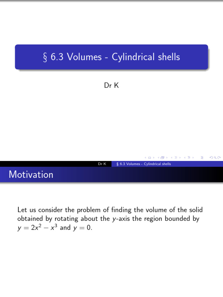 Cylindrical Shell Volume Formula | PDF | Volume | Interval (Mathematics)