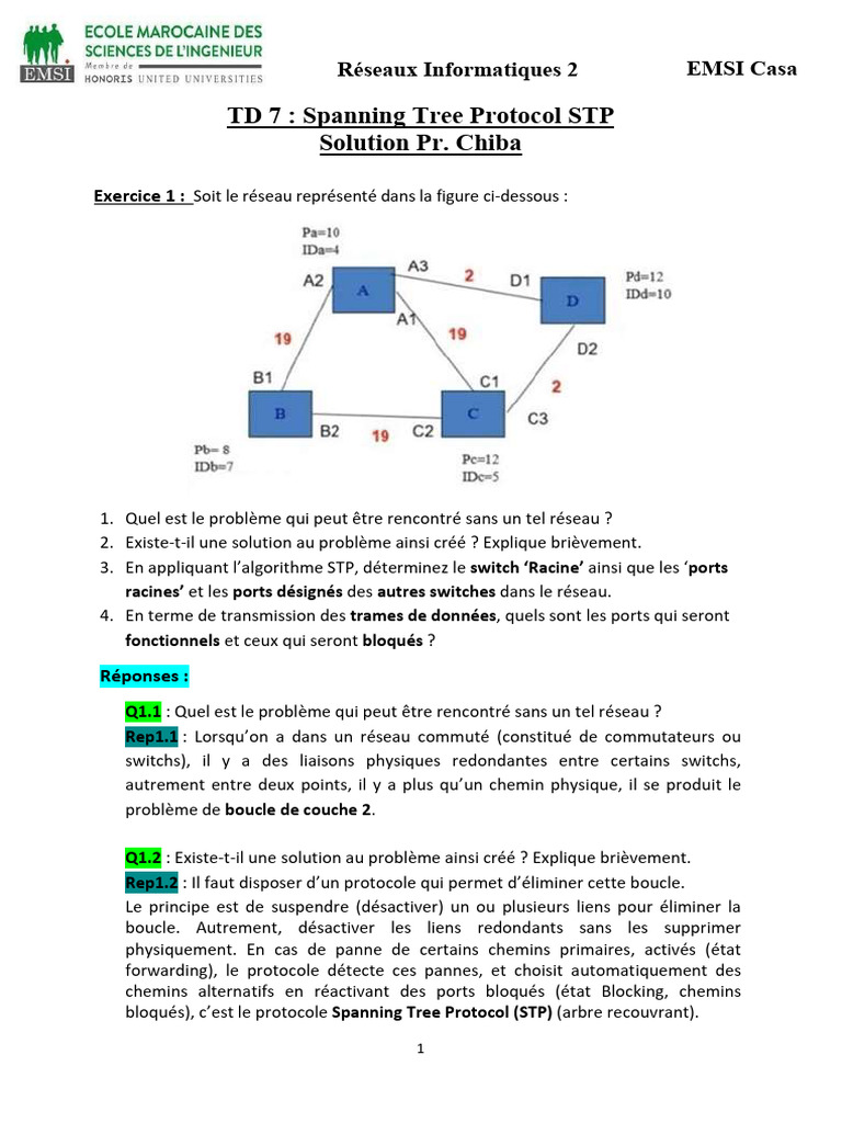 Protocole Spanning Tree (STP) en Réseaux | PDF | Informatique ...