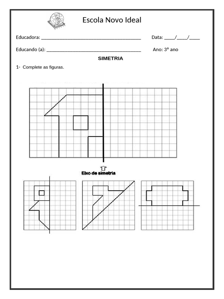 Atividades de Simetria para 3º Ano | PDF