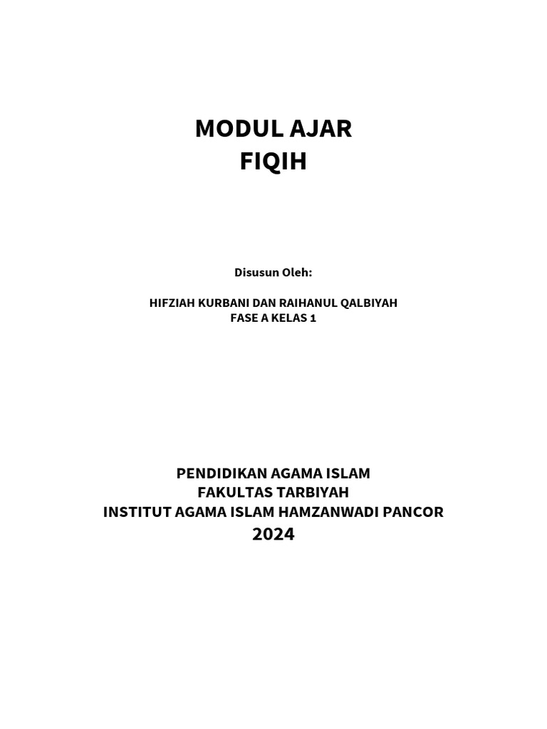 Modul Ajar Fiqih Kelas 1: Rukun Islam | PDF