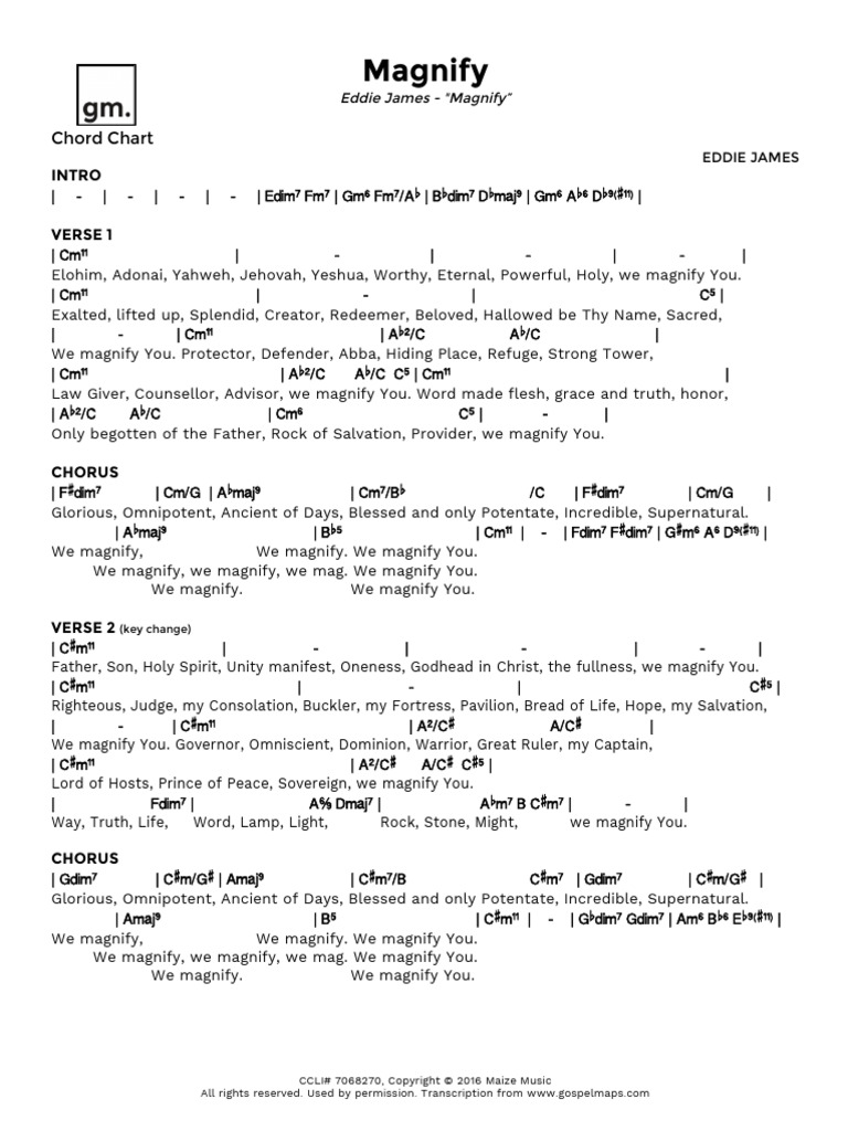 Eddie James - Magnify Chord Chart | PDF | Systematic Theology ...