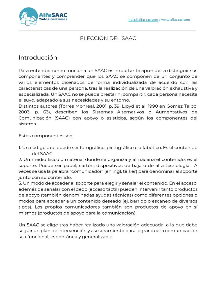 Componentes y elección del SAAC | PDF | Comunicación | Software