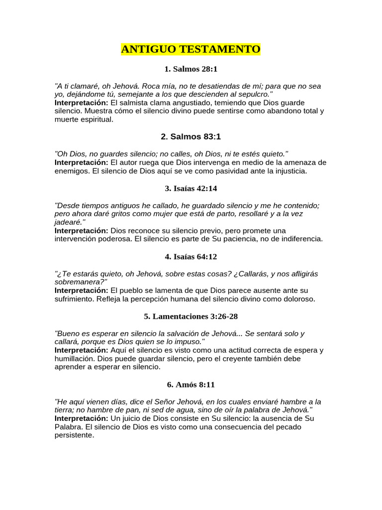 El Silencio de Dios en la Biblia | PDF | Jesús | Juan el Bautista