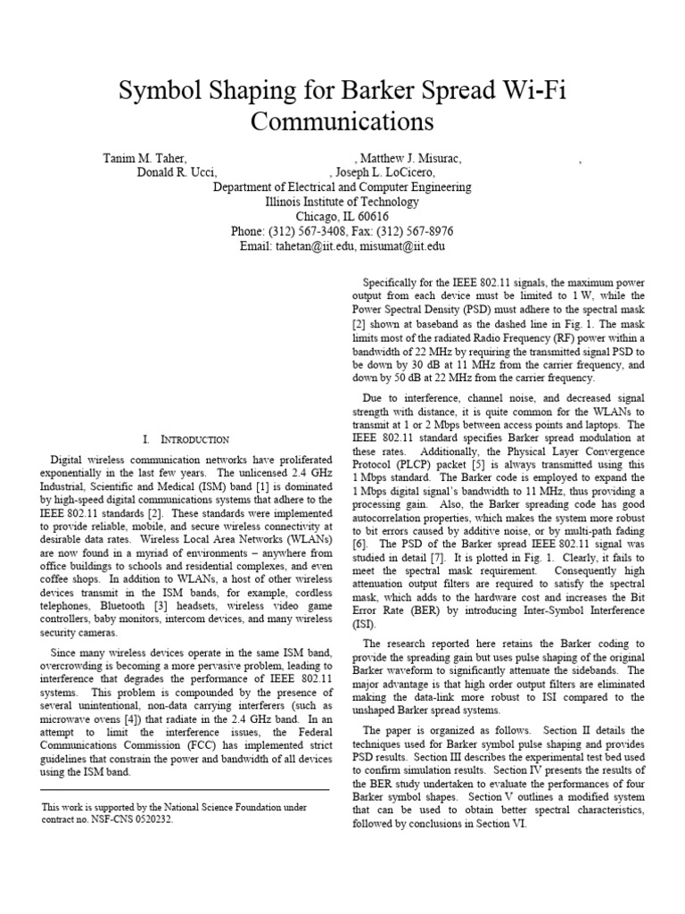 Symbol Shaping for Wi-Fi Communications | PDF | Ieee 802.11 | Bandwidth ...
