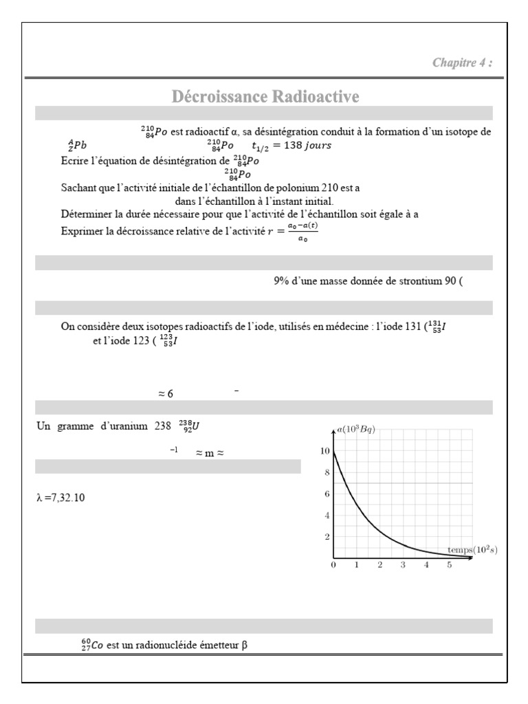 Radioactivité et désintégration isotopique | PDF | Radioactivité ...