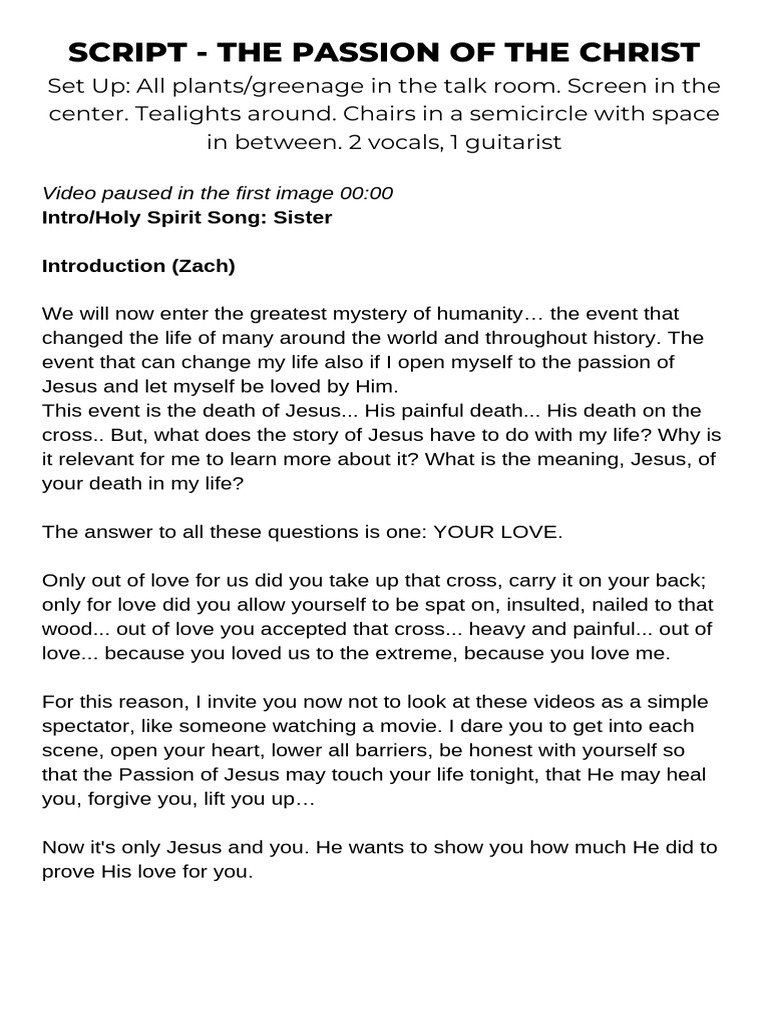 The Passion of the Christ Script | PDF | Jesus | Judas Iscariot