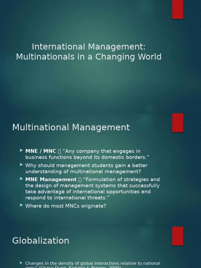 Multinational Management Strategies Explained | PDF | Multinational ...
