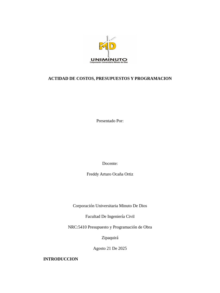 Costos y Presupuestos en Proyectos de Obra | PDF | Presupuesto