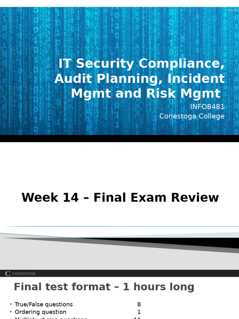 IT Security Compliance Exam Review Guide | PDF | Audit | Information ...