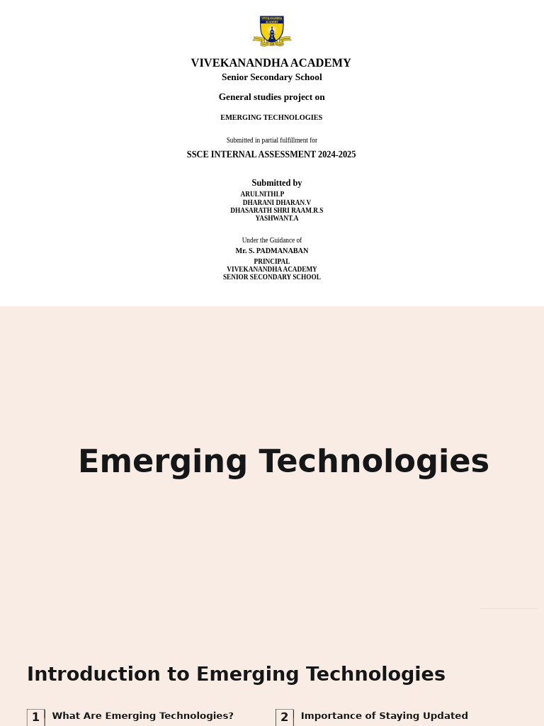Emerging Technologies: Impact & Skills | PDF | Artificial Intelligence ...