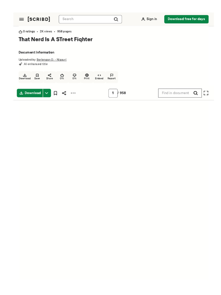 Document618506659that Nerd Is A STreet Fiqhter | PDF