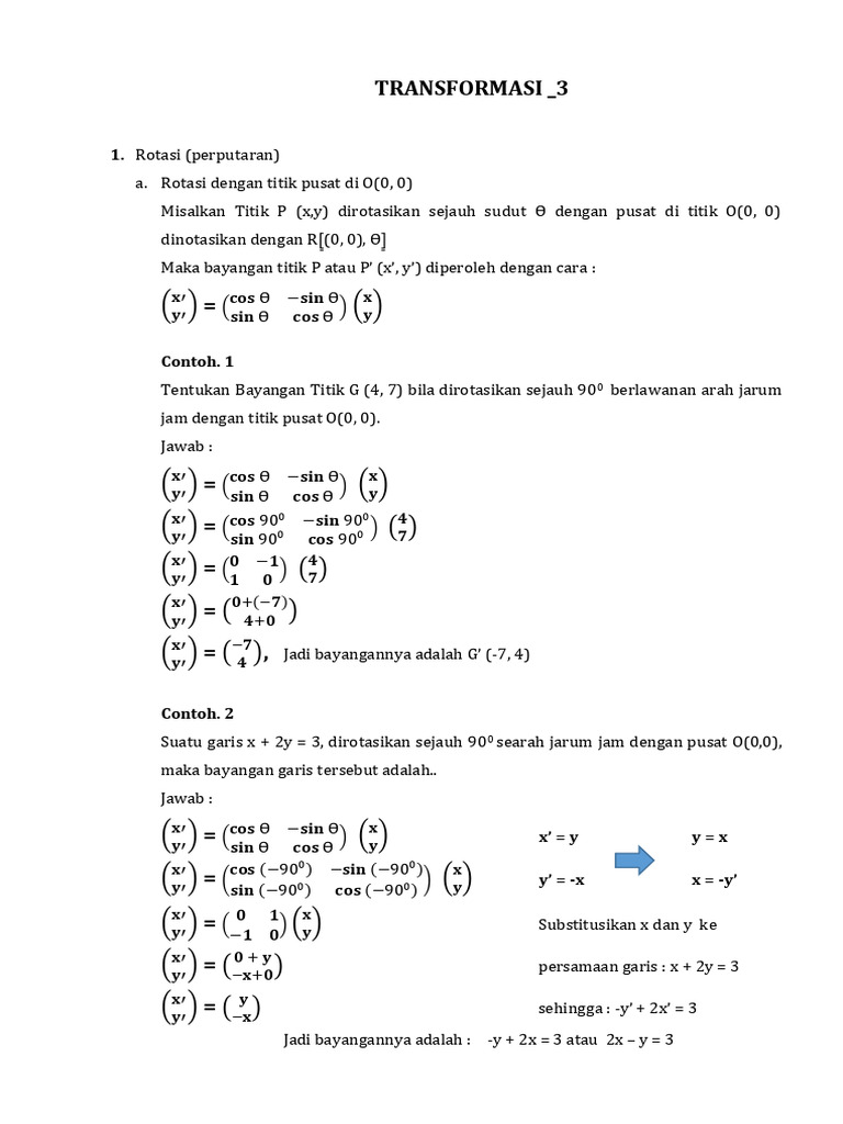 Rotasi Titik dan Garis dalam Geometri | PDF