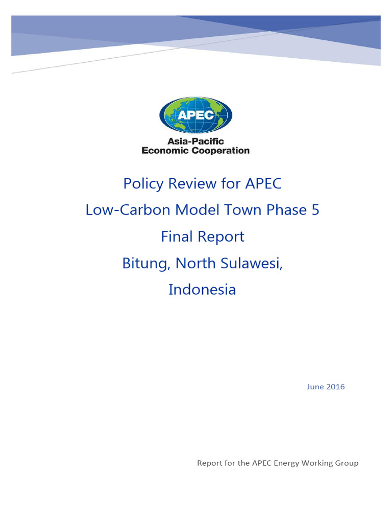 Low Carbon Model Town Bitung APEC | PDF | Rail Transport | Low Carbon ...