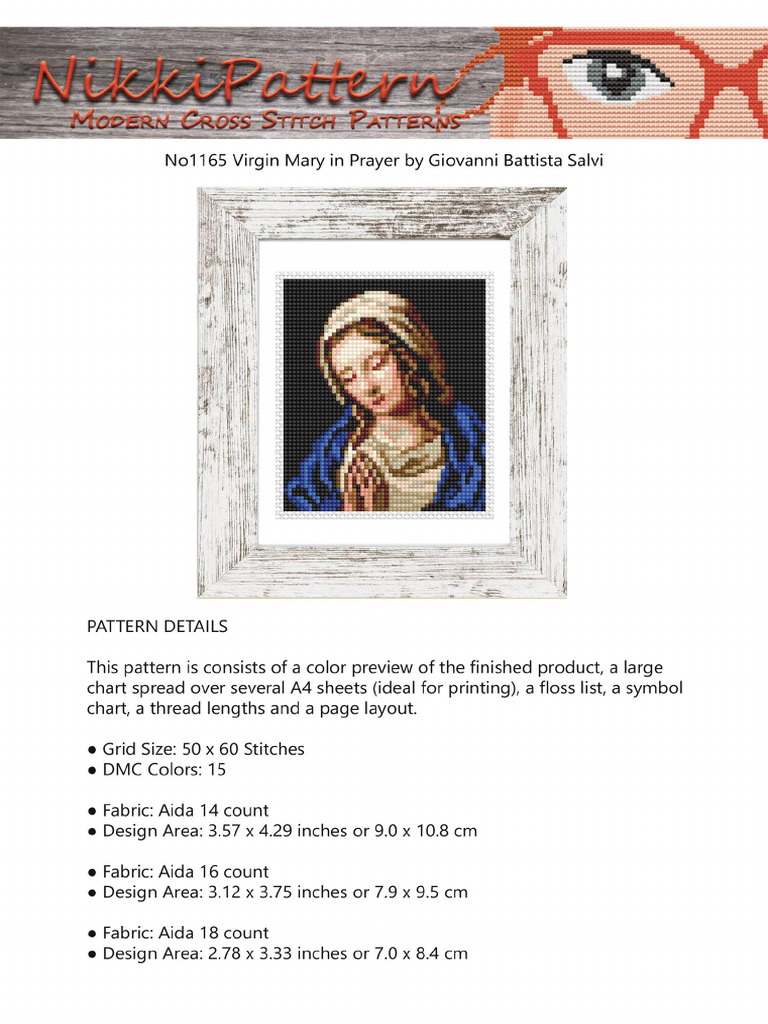 NikkiPattern Virgin Mary Color 1 Page No1165 | PDF