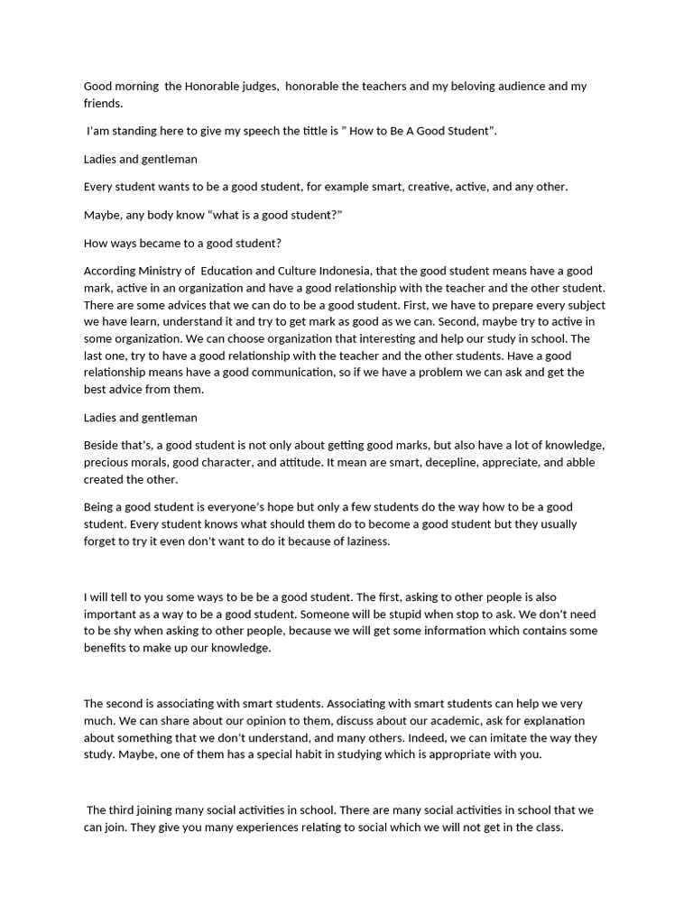 How to Be A Good Student | PDF