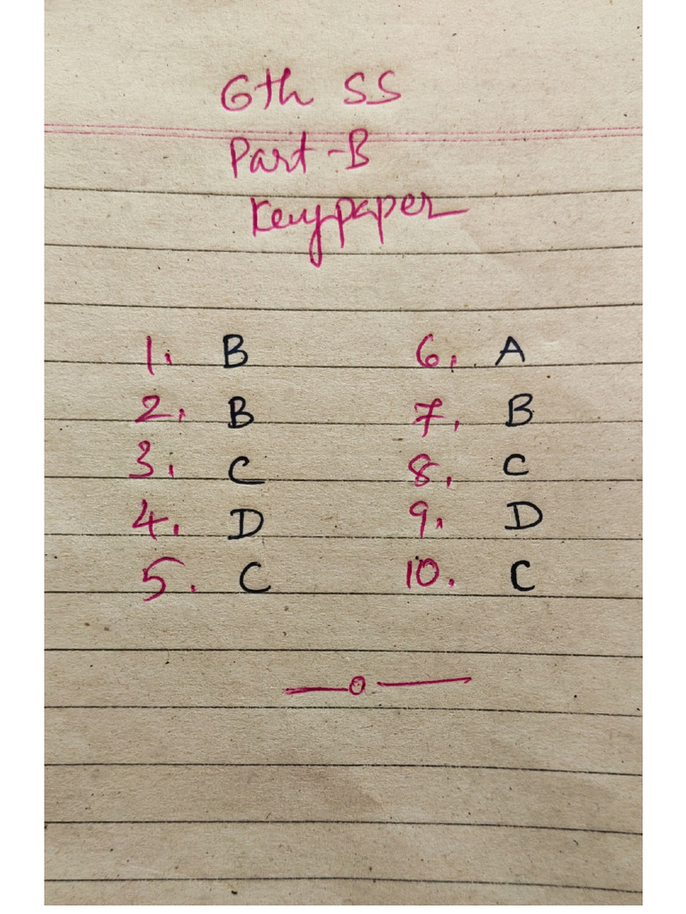 6 SS Part B Key | PDF