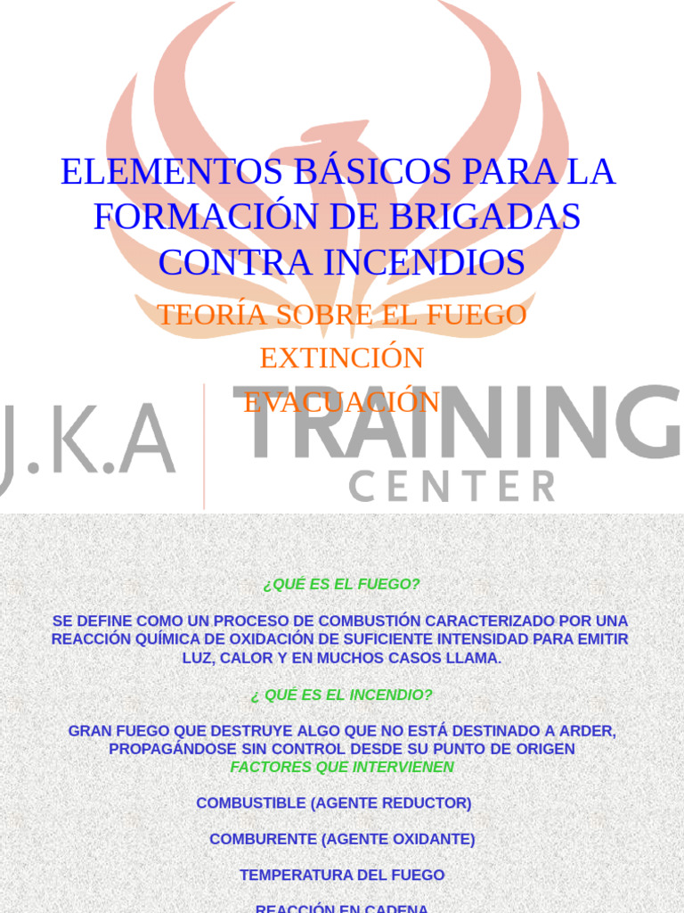 Formación de Brigadas contra Incendios | PDF | Combustión | Agente oxidante