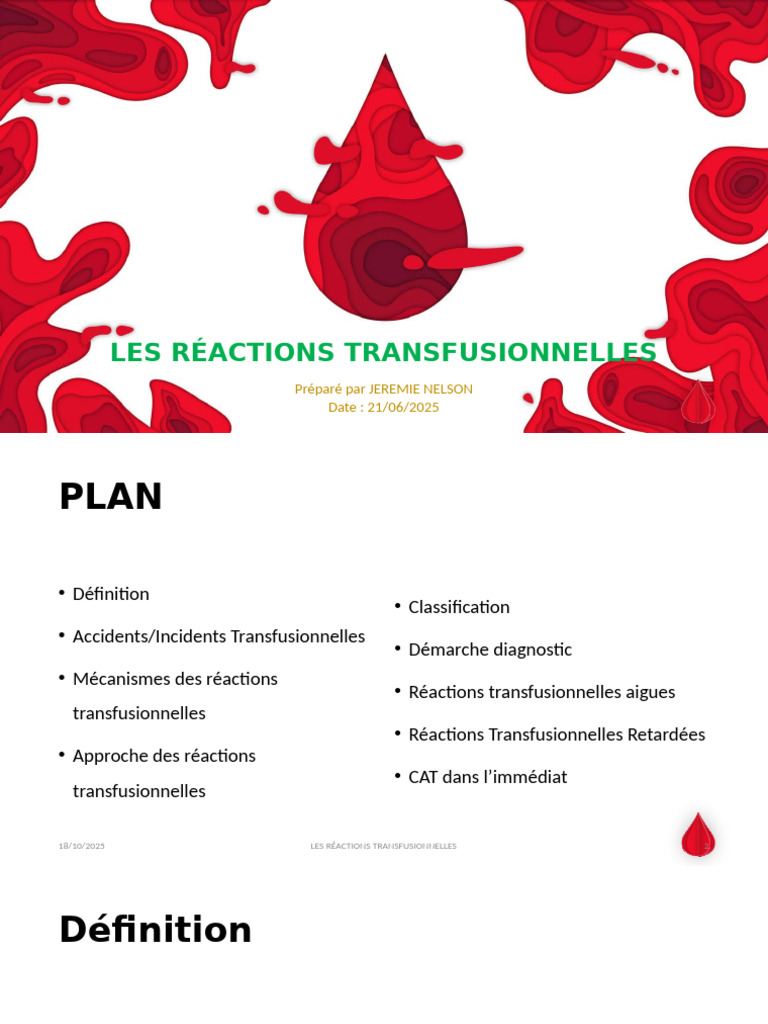 Comprendre les Réactions Transfusionnelles | PDF | Transfusion sanguine ...