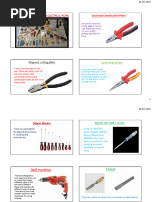 Electrical Tools Names And Pictures Pdf