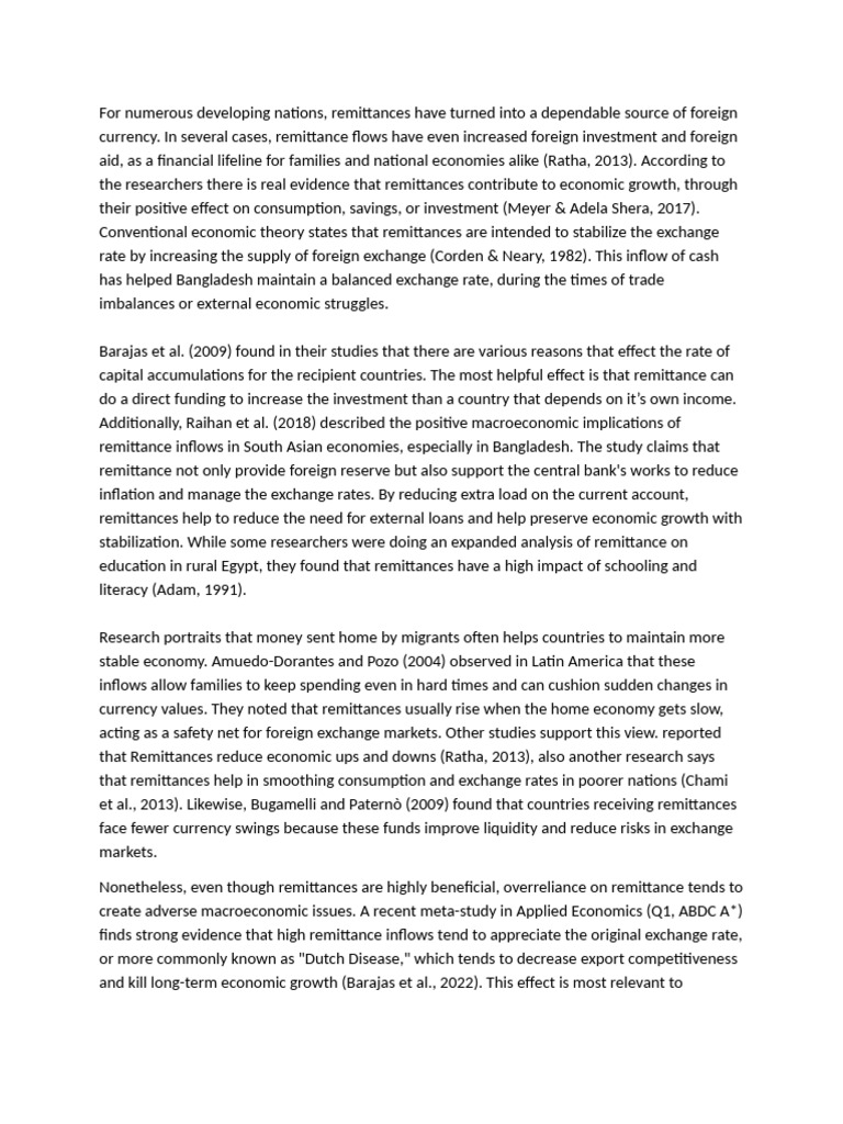Impact of Remittances on Bangladesh's Economy | PDF | Exchange Rate ...
