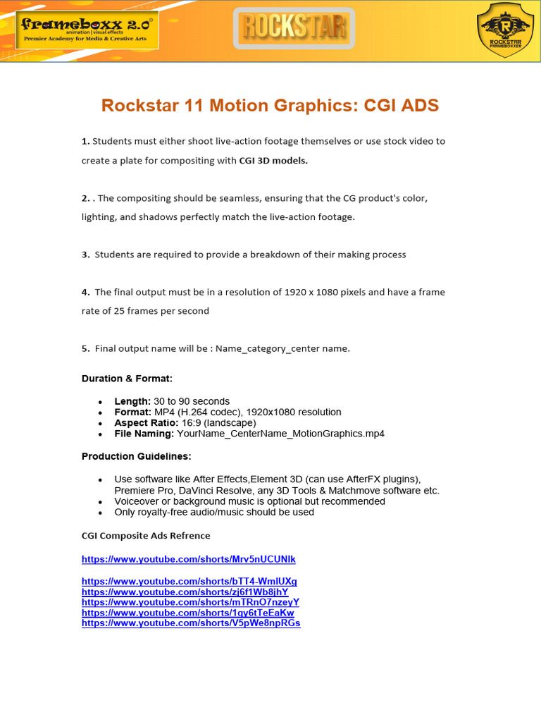 Rockstart 11 Motion Graphics | PDF
